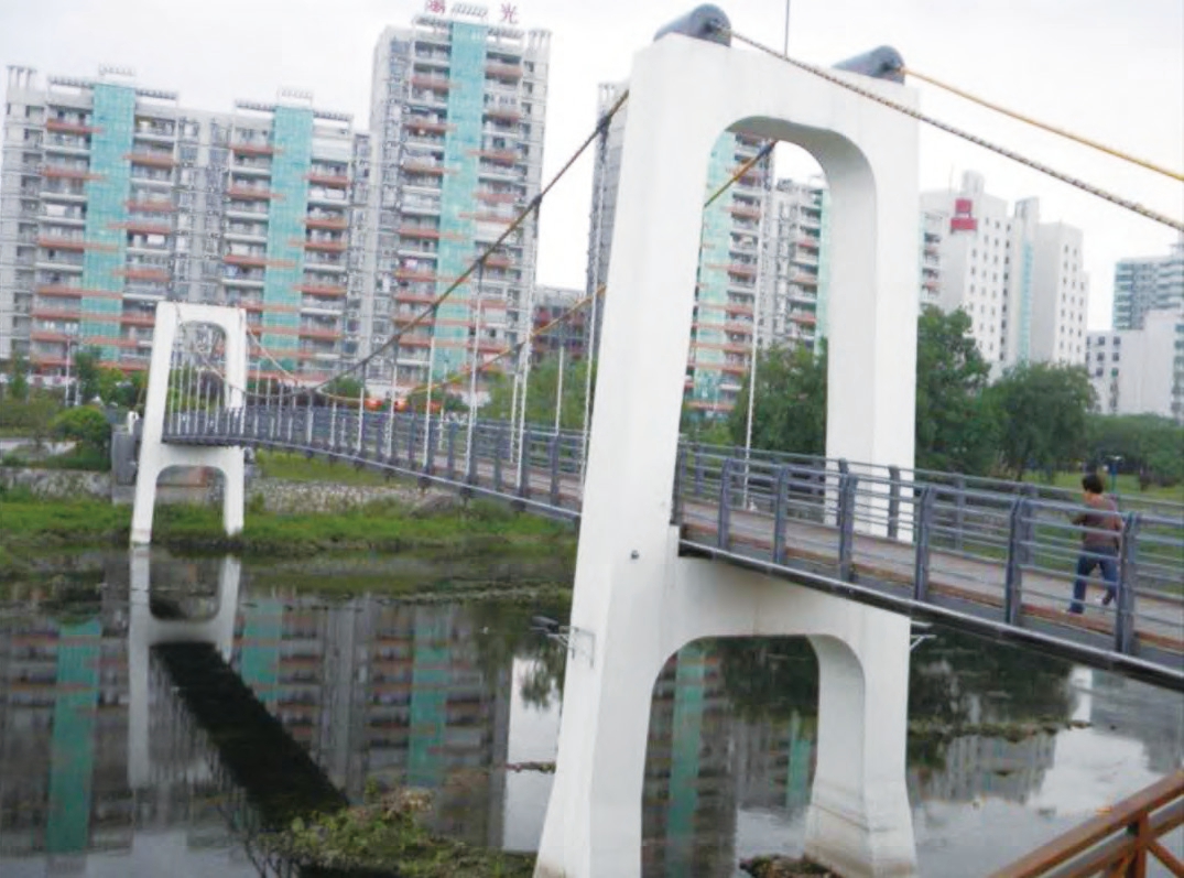 宜春夷陵區(qū)河新公園懸索橋 宜春夷陵區(qū)河新公園懸索橋